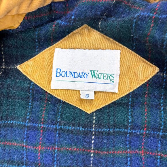 Boundary Waters Zip Up Barn Chore Jacket Tan Sz S/M Flannel Lined Loose Fit - Picture 6 of 8